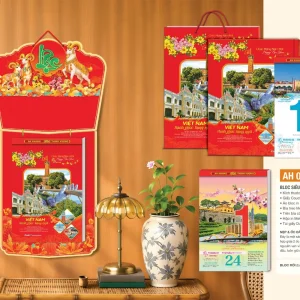 Lịch Bloc 2027 mẫu Vinh Quang Việt Nam Hạnh Phúc rạng ngời, Bloc Siêu Đại 25x35 cm